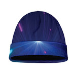 Pink And Teal Lights Speed Print Beanie
