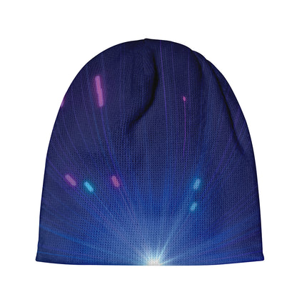 Pink And Teal Lights Speed Print Beanie
