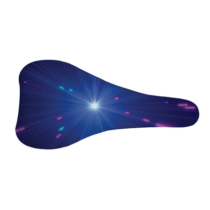 Pink And Teal Lights Speed Print Bicycle Seat Cover
