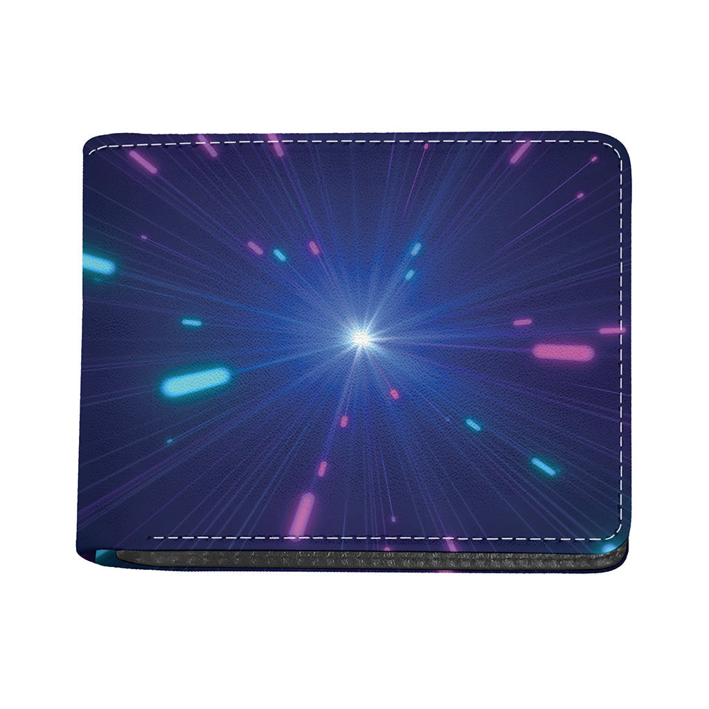 Pink And Teal Lights Speed Print Bifold Wallet