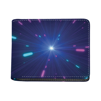 Pink And Teal Lights Speed Print Bifold Wallet