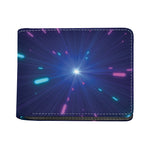 Pink And Teal Lights Speed Print Bifold Wallet