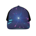 Pink And Teal Lights Speed Print Black Mesh Trucker Hat