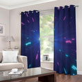 Pink And Teal Lights Speed Print Dimout Grommet Curtains
