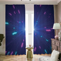 Pink And Teal Lights Speed Print Dimout Pencil Pleat Curtains