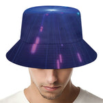 Pink And Teal Lights Speed Print Bucket Hat