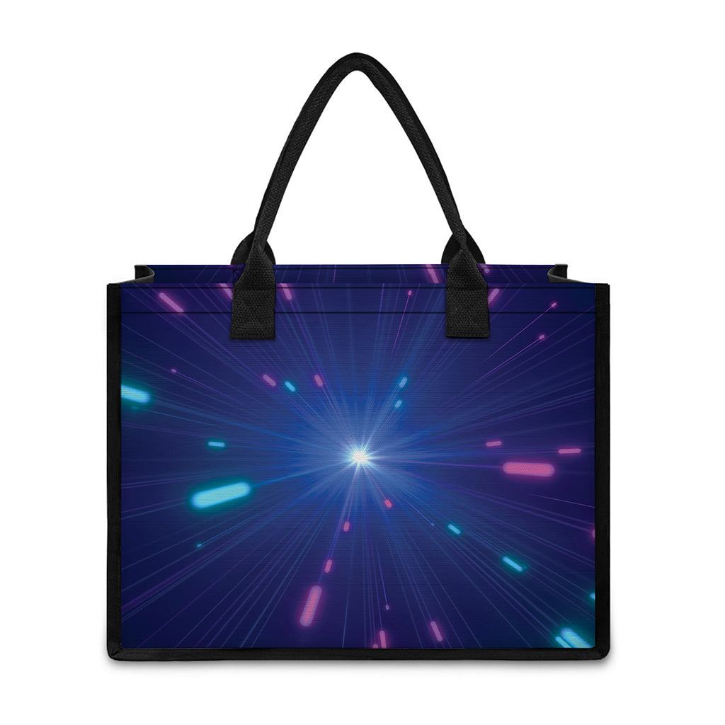 Pink And Teal Lights Speed Print Canvas Tote Bag