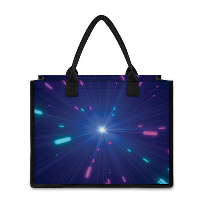 Pink And Teal Lights Speed Print Canvas Tote Bag