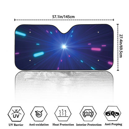 Pink And Teal Lights Speed Print Car Windshield Sun Shade