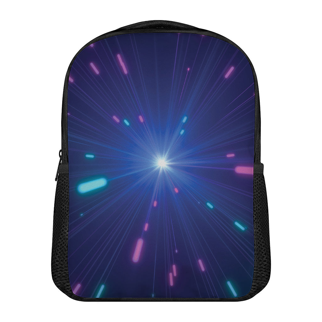 Pink And Teal Lights Speed Print Casual Backpack