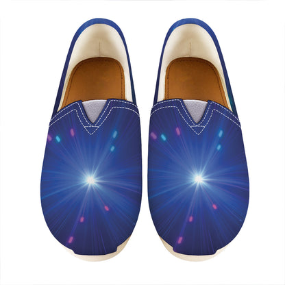 Pink And Teal Lights Speed Print Casual Shoes