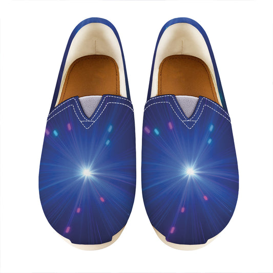 Pink And Teal Lights Speed Print Casual Shoes