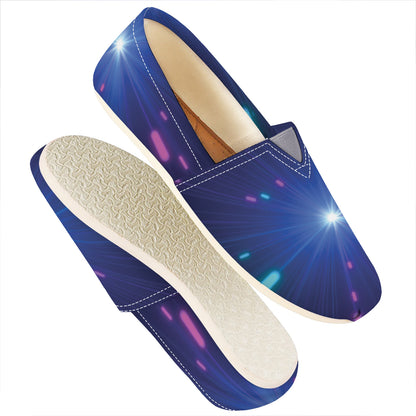 Pink And Teal Lights Speed Print Casual Shoes