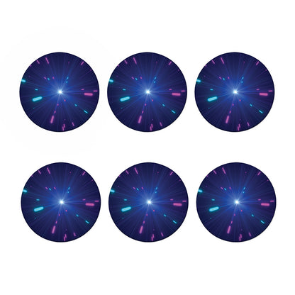 Pink And Teal Lights Speed Print Coaster Set