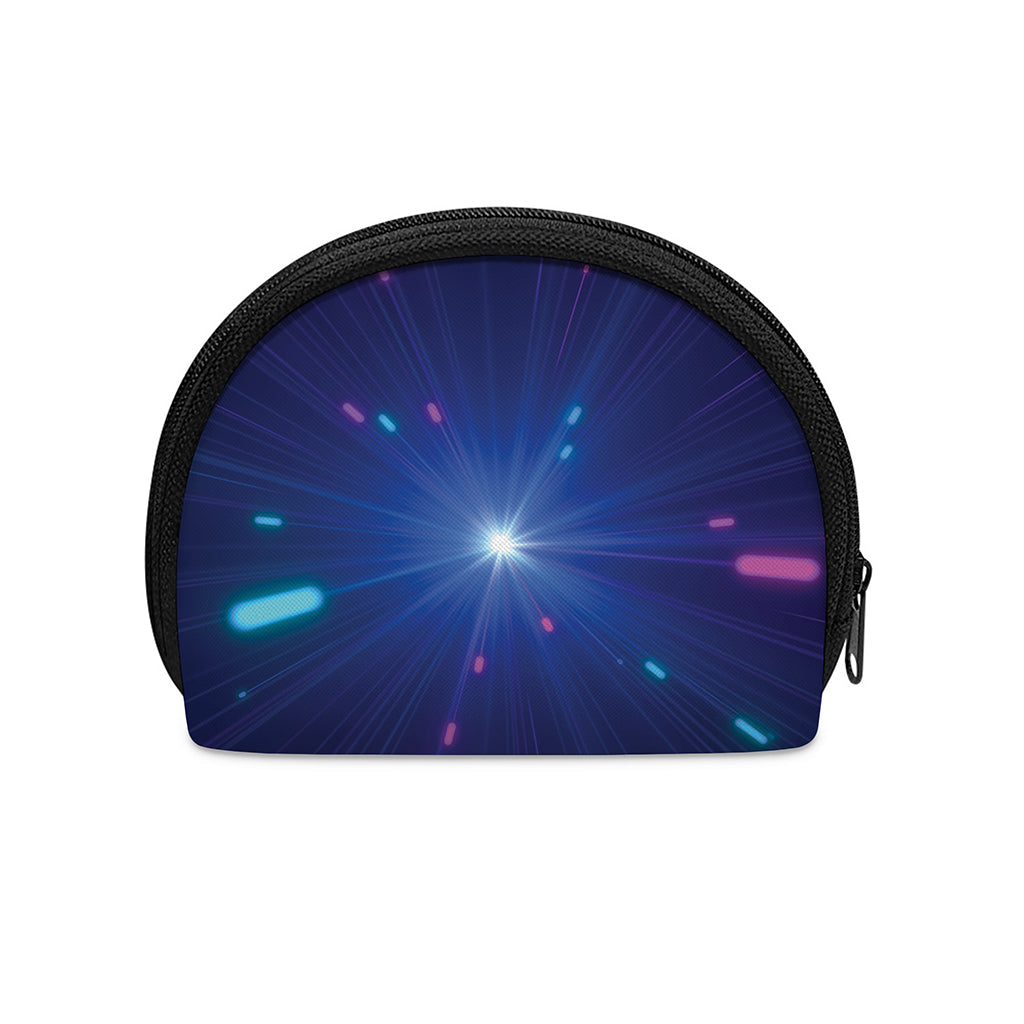 Pink And Teal Lights Speed Print Coin Purse