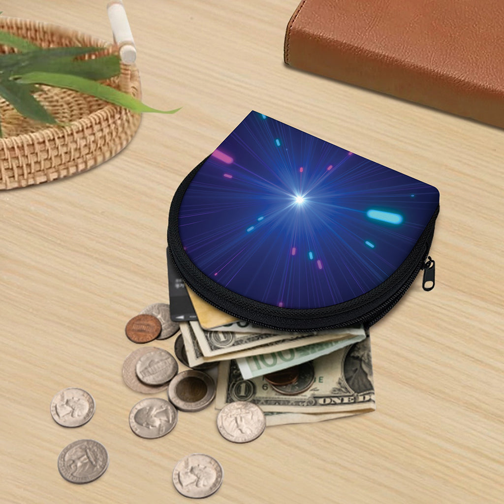 Pink And Teal Lights Speed Print Coin Purse