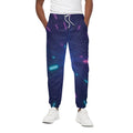 Pink And Teal Lights Speed Print Cotton Sweatpants