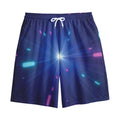 Pink And Teal Lights Speed Print Cotton Shorts