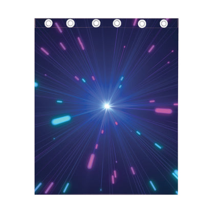 Pink And Teal Lights Speed Print Curtain