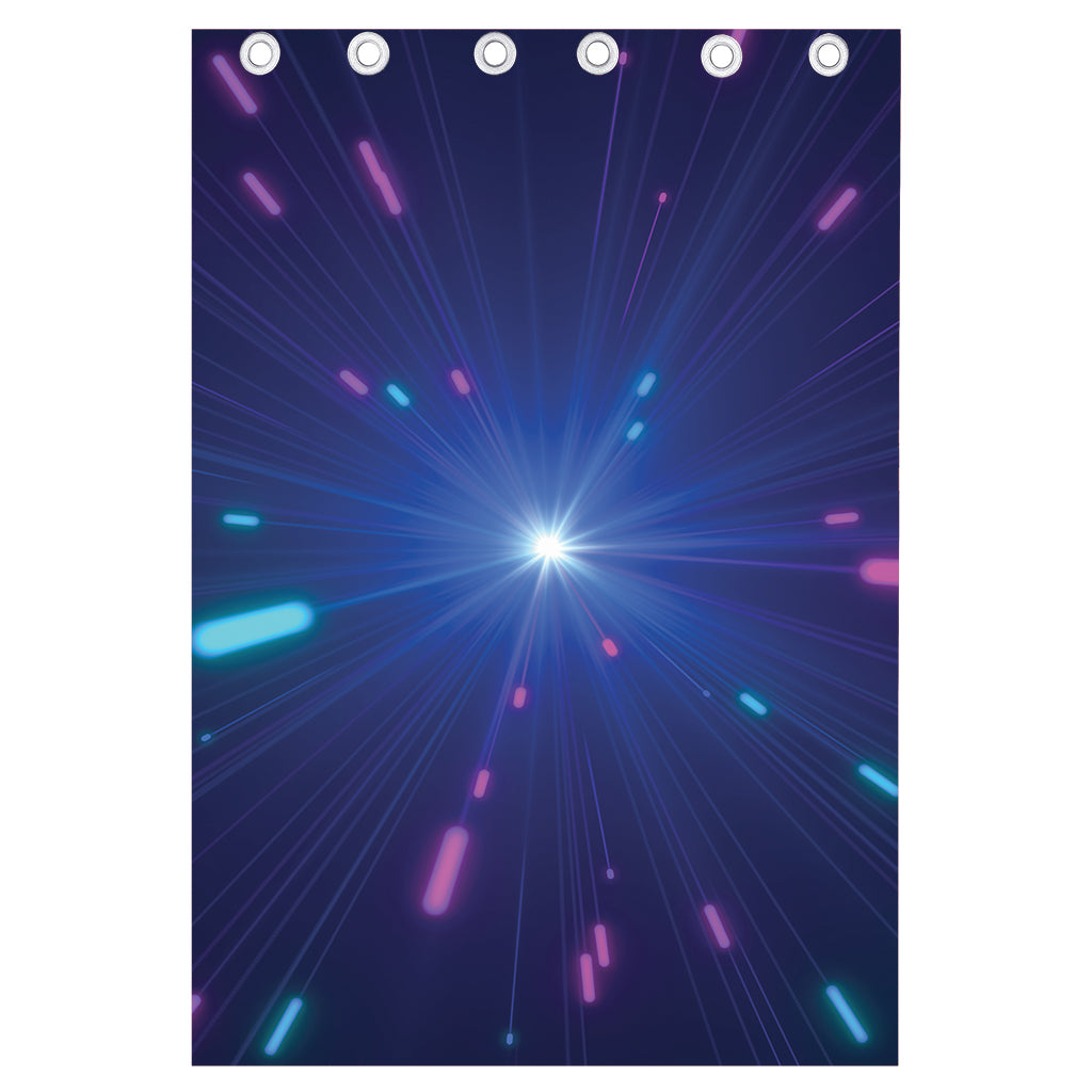 Pink And Teal Lights Speed Print Curtain