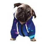 Pink And Teal Lights Speed Print Dog Zip Up Hoodie