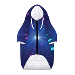 Pink And Teal Lights Speed Print Dog Zip Up Hoodie