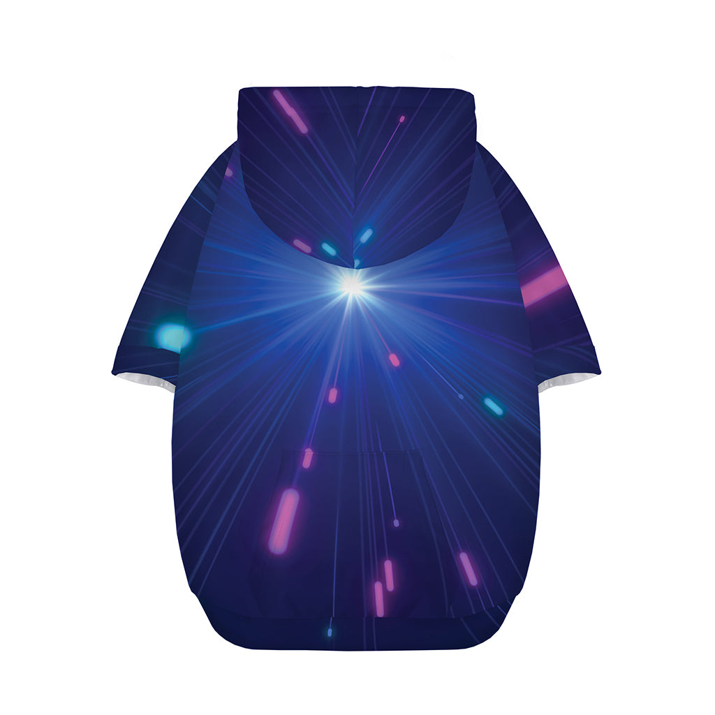 Pink And Teal Lights Speed Print Dog Zip Up Hoodie
