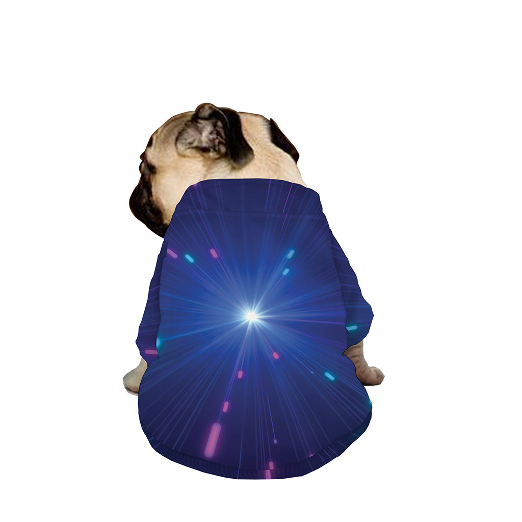 Pink And Teal Lights Speed Print Dog Zip Up Jacket