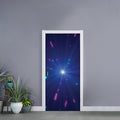 Pink And Teal Lights Speed Print Door Sticker
