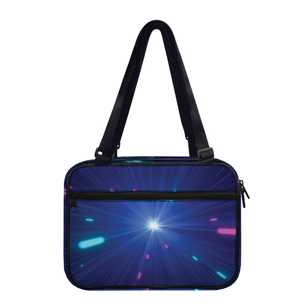 Pink And Teal Lights Speed Print Double Strap Bible Bag