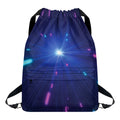 Pink And Teal Lights Speed Print Drawstring Backpack
