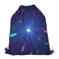 Pink And Teal Lights Speed Print Drawstring Bag