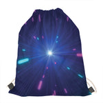 Pink And Teal Lights Speed Print Drawstring Bag