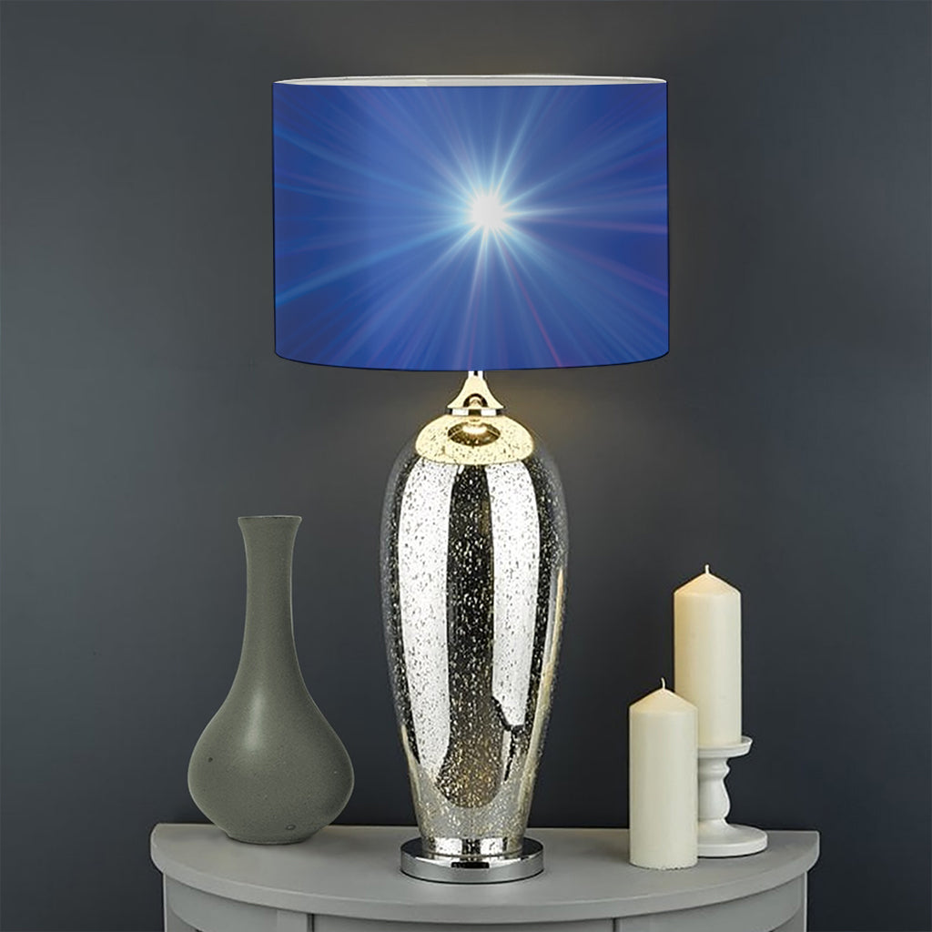 Pink And Teal Lights Speed Print Drum Lamp Shade