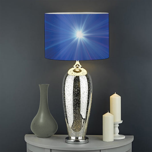 Pink And Teal Lights Speed Print Drum Lamp Shade