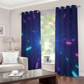 Pink And Teal Lights Speed Print Extra Wide Grommet Curtains