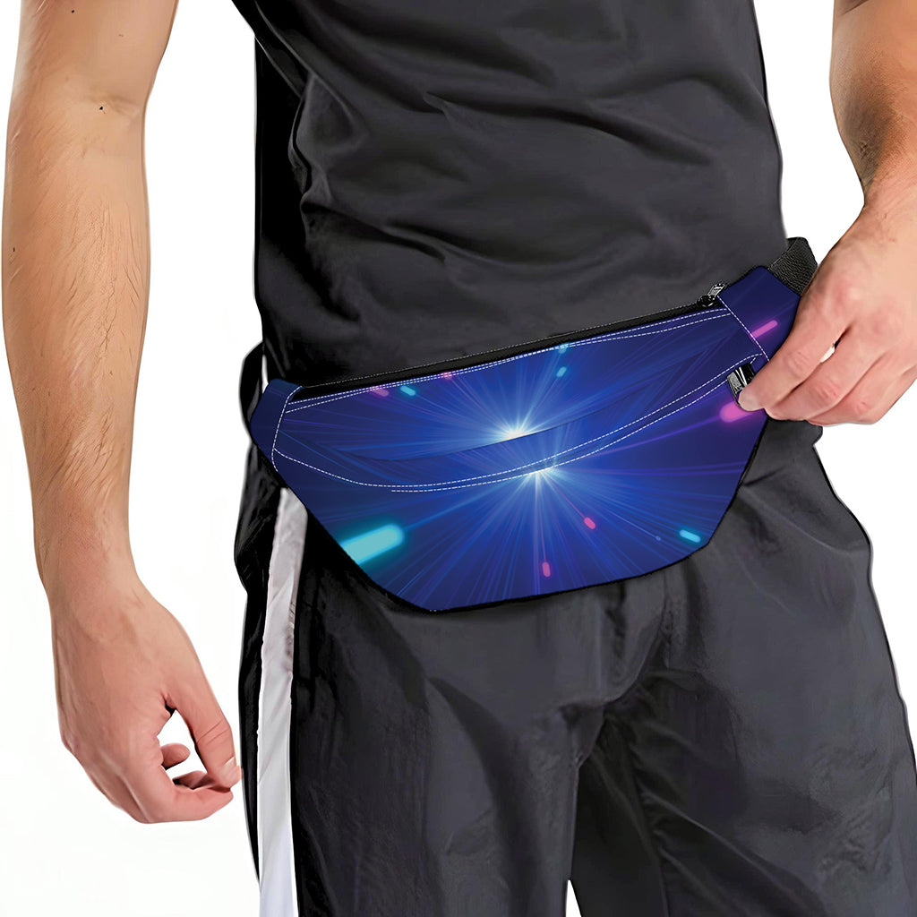 Pink And Teal Lights Speed Print Fanny Pack
