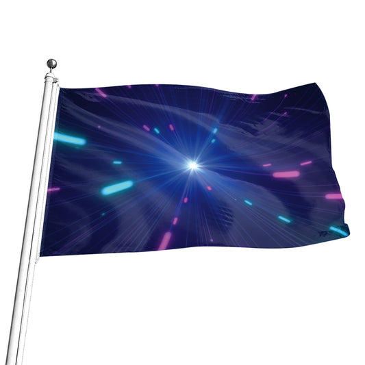 Pink And Teal Lights Speed Print Flag