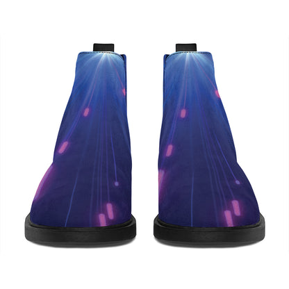 Pink And Teal Lights Speed Print Flat Ankle Boots