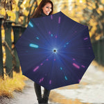 Pink And Teal Lights Speed Print Foldable Umbrella