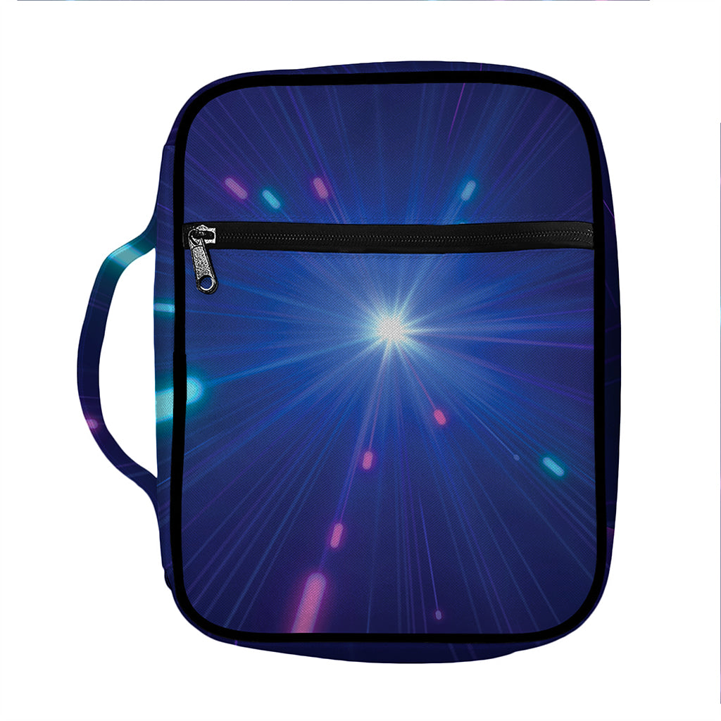 Pink And Teal Lights Speed Print Front Pocket Bible Bag