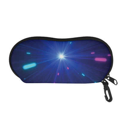 Pink And Teal Lights Speed Print Glasses Case