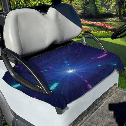 Pink And Teal Lights Speed Print Golf Cart Seat Cover