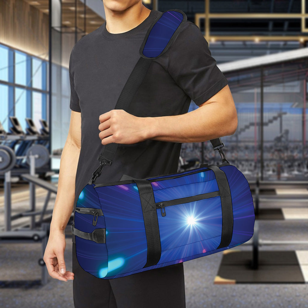 Pink And Teal Lights Speed Print Gym Bag