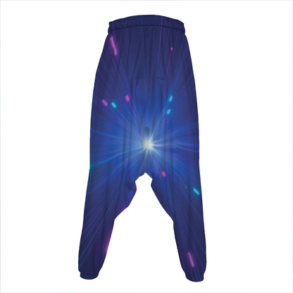 Pink And Teal Lights Speed Print Hammer Pants