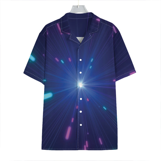 Pink And Teal Lights Speed Print Hawaiian Shirt