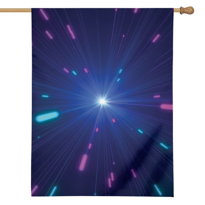 Pink And Teal Lights Speed Print House Flag