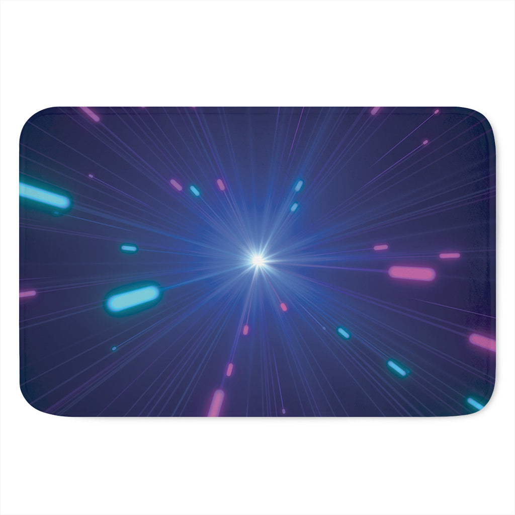 Pink And Teal Lights Speed Print Indoor Door Mat
