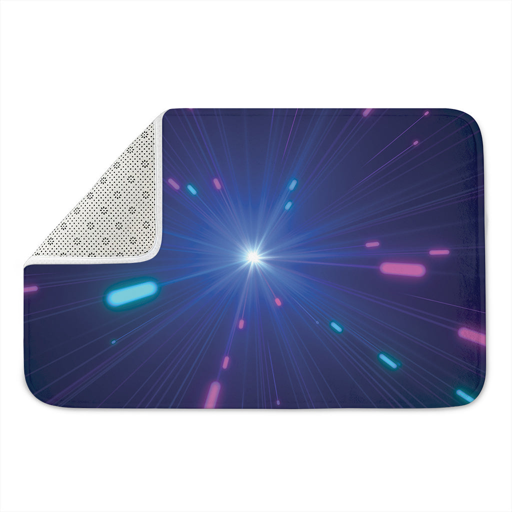 Pink And Teal Lights Speed Print Indoor Door Mat