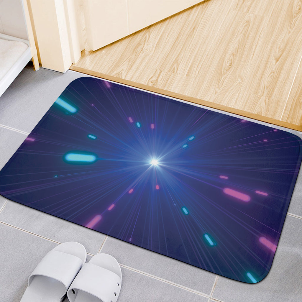 Pink And Teal Lights Speed Print Indoor Door Mat